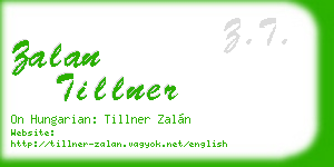 zalan tillner business card
